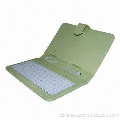 7-inch Green Color Universal Keyboard Case, Two Leather Sides